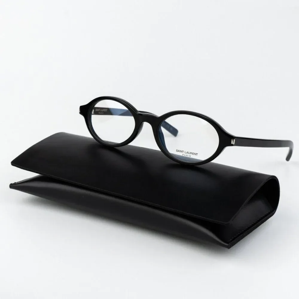 NEW Saint Laurent SL751 JEANNE OPT 001 Black Oval Women Eyeglasses